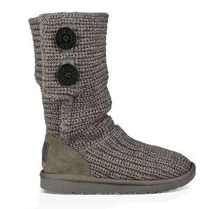 W Gray Knit Ugg Cardy 2 Comfort Boots Size 6 |F23